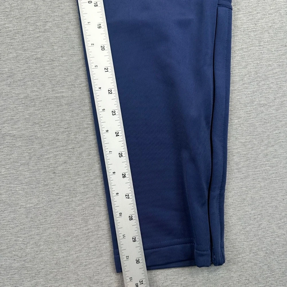 Adidas Track Pants Mens M Navy Blue Tapered Ankle Zip Athletic Training Joggers